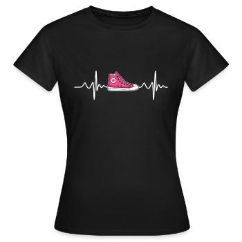 Heartbeat - shoes - Women's T-Shirt - black - Front - AI Model Female 172 dark (172cm)