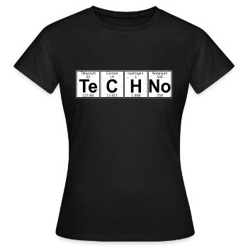 Techno - Chemische Elemente Raver - Frauen T-Shirt - Schwarz - Vorne - AI Model Female 172 dark (172cm)