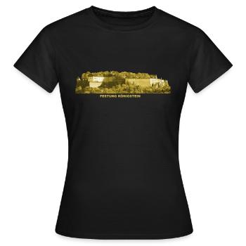 Königstein Festung Elbsandsteingebirge Sachsen - Frauen T-Shirt - Schwarz - Vorne - AI Model Female 172 dark (172cm)