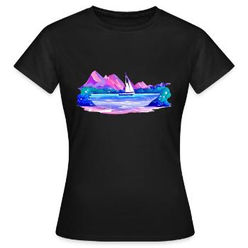 Sailing Sailing Sailing Sailing Sailboat - Women's T-Shirt - black - Front - AI Model Female 172 dark (172cm)
