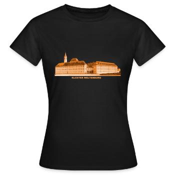 Weltenburg Kloster Donau Kehlheim Niederbayern - Frauen T-Shirt - Schwarz - Vorne - AI Model Female 172 dark (172cm)