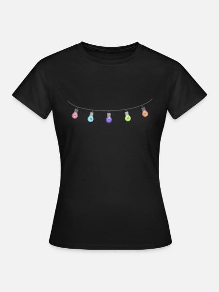 Lichterkette - Frauen T-Shirt - Schwarz