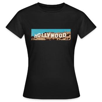 Hollywood - T-shirt Femme - noir - Devant - AI Model Female 172 dark (172cm)