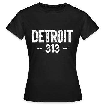 Detroit - T-shirt Femme - noir - Devant - AI Model Female 172 dark (172cm)