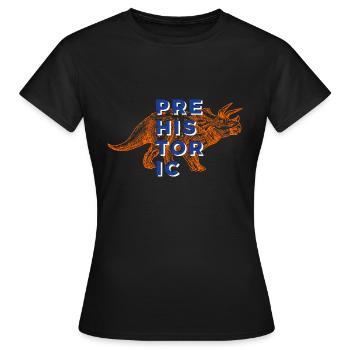 Dinosaurier Triceratops prähistorisch Urzeit - Frauen T-Shirt - Schwarz - Vorne - AI Model Female 172 dark (172cm)