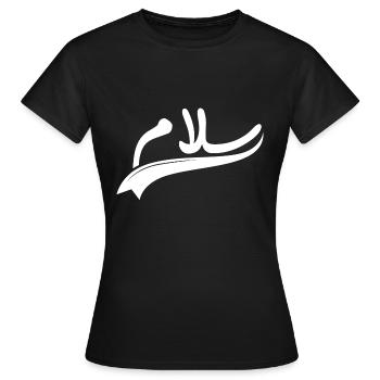 Salam paix - T-shirt Femme - noir - Devant - AI Model Female 172 dark (172cm)