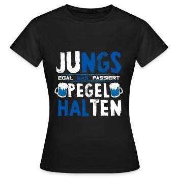 Jungs Pegel halten - Frauen T-Shirt - Schwarz - Vorne - AI Model Female 172 dark (172cm)