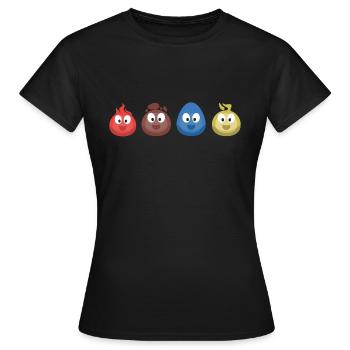 4 éléments (feu, terre, eau, air) (bulle) - T-shirt Femme - noir - Devant - AI Model Female 172 dark (172cm)