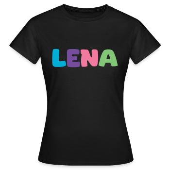 Nom - Lena - T-shirt Femme - noir - Devant - AI Model Female 172 dark (172cm)