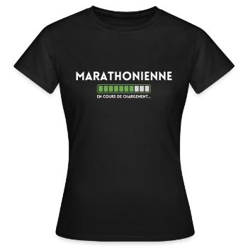 Marathonienne en cours de chargement - T-shirt Femme - noir - Devant - AI Model Female 172 dark (172cm)
