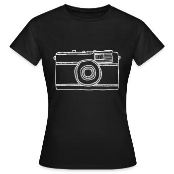 camera - Women's T-Shirt - black - Front - AI Model Female 172 dark (172cm)