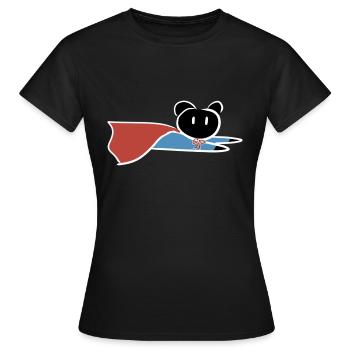 retten Held fliegen retter symbol bär - Frauen T-Shirt - Schwarz - Vorne - AI Model Female 172 dark (172cm)
