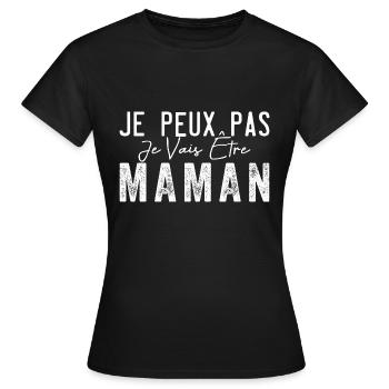 Ich kann nicht, ich werde Mutter| Werdende Mutter - Frauen T-Shirt - Schwarz - Vorne - AI Model Female 172 dark (172cm)