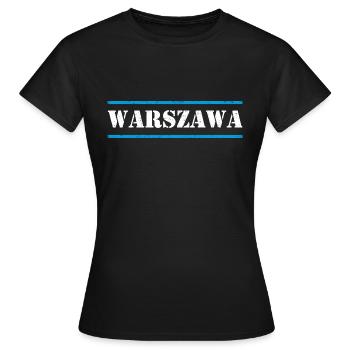 Warschau - Frauen T-Shirt - Schwarz - Vorne - AI Model Female 172 dark (172cm)