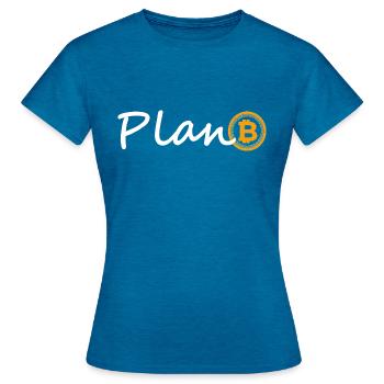 plan b - Frauen T-Shirt - Antikblaues Saphir meliert - Vorne - AI Model Female 172 dark (172cm)