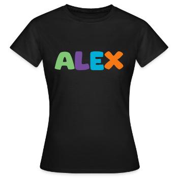 Name - Alex - Frauen T-Shirt - Schwarz - Vorne - AI Model Female 172 dark (172cm)