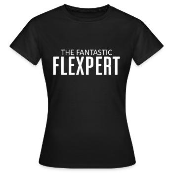 Flexpert Gym Clothing Muscle Enthusiasts Workout - Frauen T-Shirt - Schwarz - Vorne - AI Model Female 172 dark (172cm)