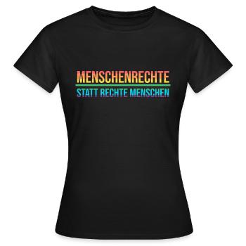 Menschenrechte Demonstration LGBTQ gegen Rechts - Frauen T-Shirt - Schwarz - Vorne - AI Model Female 172 dark (172cm)