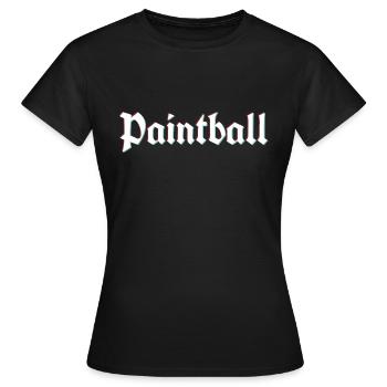 Rustikales Paintball-Logo mit 3D-Verzerrungseffekt - Frauen T-Shirt - Schwarz - Vorne - AI Model Female 172 dark (172cm)