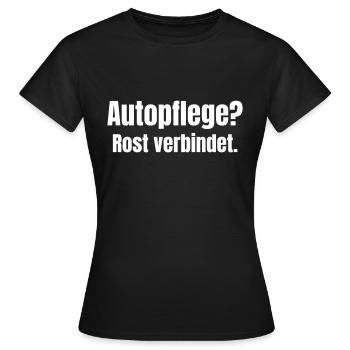 Car care? Rust connects. - Women's T-Shirt - black - Front - AI Model Female 172 dark (172cm)