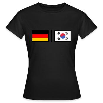 Germany & Korea - Frauen T-Shirt - Schwarz - Vorne - AI Model Female 172 dark (172cm)