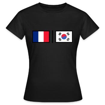 France - Korea - Frauen T-Shirt - Schwarz - Vorne - AI Model Female 172 dark (172cm)