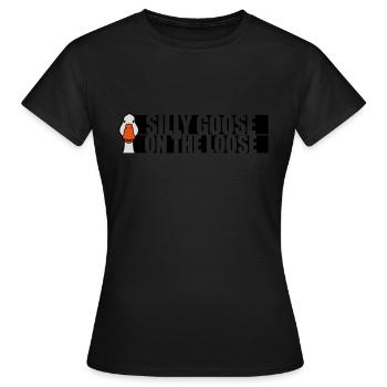 goose on the loose - Women's T-Shirt - black - Front - AI Model Female 172 dark (172cm)