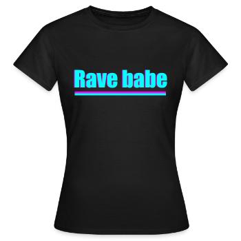Rave babe - T-shirt Femme - noir - Devant - AI Model Female 172 dark (172cm)