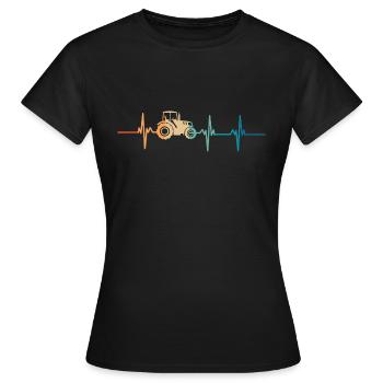 battement de cœur tracteur - T-shirt Femme - noir - Devant - AI Model Female 172 dark (172cm)