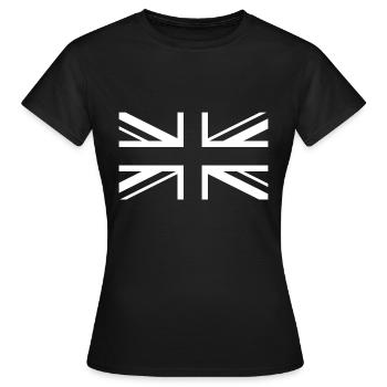 England Flag Union Jack Black White - Women's T-Shirt - black - Front - AI Model Female 172 dark (172cm)