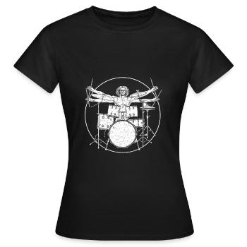 Batterie Percussion Percussion - T-shirt Femme - noir - Devant - AI Model Female 172 dark (172cm)