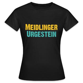 Meidlinger Urgestein - Wiener Bezirk - Ureinwohner - Frauen T-Shirt - Schwarz - Vorne - AI Model Female 172 dark (172cm)
