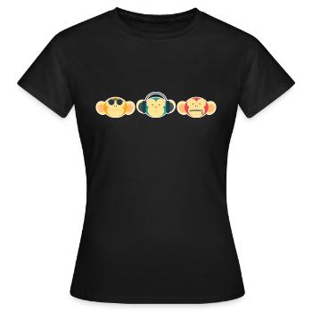 See no, Hear no, Speak no... - Women's T-Shirt - black - Front - AI Model Female 172 dark (172cm)