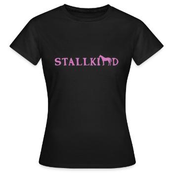 Stable enfant à cheval - T-shirt Femme - noir - Devant - AI Model Female 172 dark (172cm)