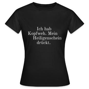 Heiligenschein - Frauen T-Shirt - Schwarz - Vorne - AI Model Female 172 dark (172cm)
