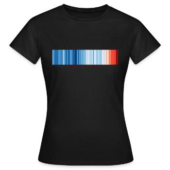 Stripes Globe Le début de la fin. - T-shirt Femme - noir - Devant - AI Model Female 172 dark (172cm)