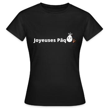Joyeuses Pâques - T-shirt Femme - noir - Devant - AI Model Female 172 dark (172cm)