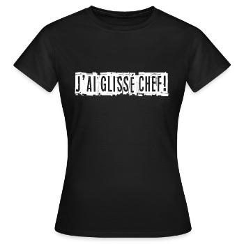 j ai glissé chef! - T-shirt Femme - noir - Devant - AI Model Female 172 dark (172cm)