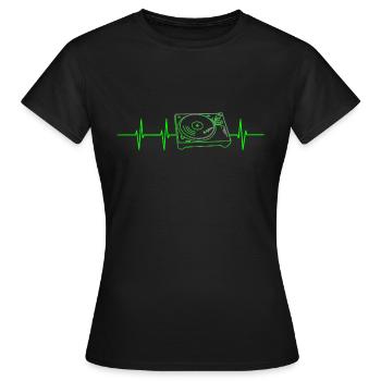 Fréquence de la platine vinyle - T-shirt Femme - noir - Devant - AI Model Female 172 dark (172cm)