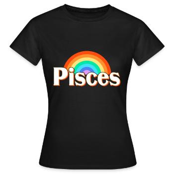 Sternzeichen Fische - Frauen T-Shirt - Schwarz - Vorne - AI Model Female 172 dark (172cm)