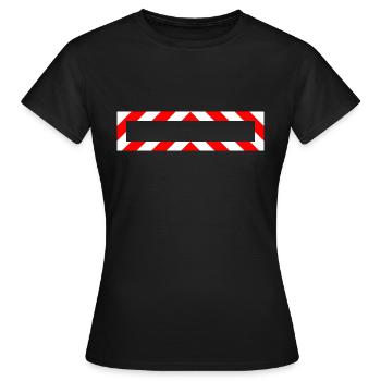 Rahmen Rot Weiß Hinweis Warnung Baustelle - Frauen T-Shirt - Schwarz - Vorne - AI Model Female 172 dark (172cm)
