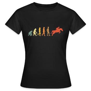 Equitation Evolution Vintge Retro - T-shirt Femme - noir - Devant - AI Model Female 172 dark (172cm)