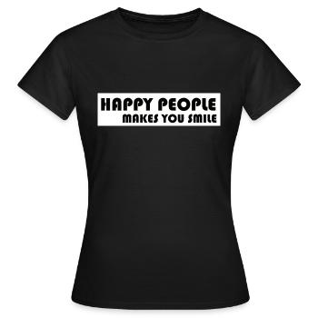 HAPPINESS - T-shirt Femme - noir - Devant - AI Model Female 172 dark (172cm)