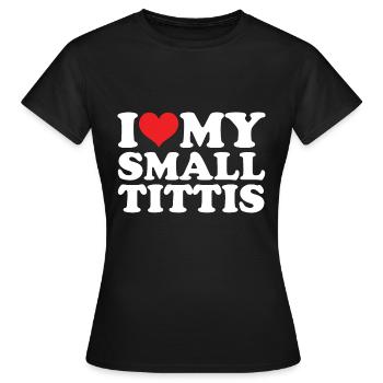 Petits seins Titties Tits seins Poitrine Satire - T-shirt Femme - noir - Devant - AI Model Female 172 dark (172cm)