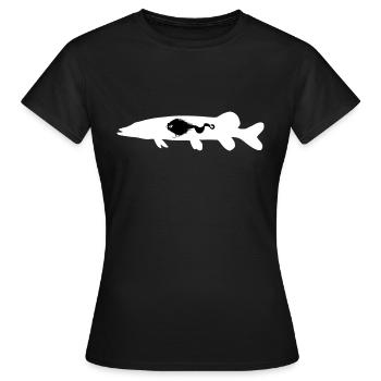 Hecht Mustache Rig - Frauen T-Shirt - Schwarz - Vorne - AI Model Female 172 dark (172cm)