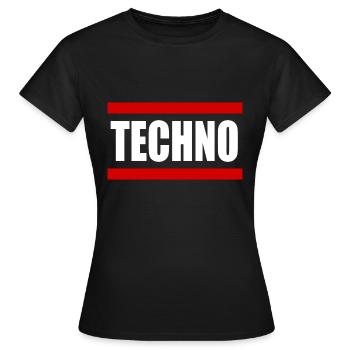 Techno Rave Musik - Frauen T-Shirt - Schwarz - Vorne - AI Model Female 172 dark (172cm)