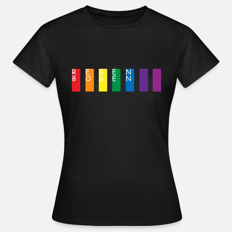 Regenbogen - Frauen T-Shirt - Schwarz