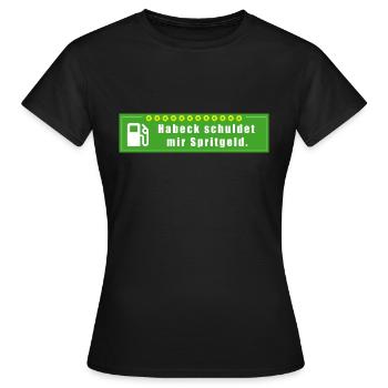 Habeck Spritgeld - Frauen T-Shirt - Schwarz - Vorne - AI Model Female 172 dark (172cm)