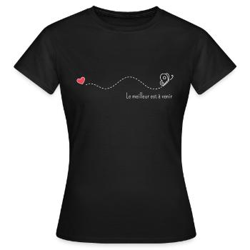 Le meilleur est à venir - T-shirt Femme - noir - Devant - AI Model Female 172 dark (172cm)