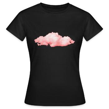 rosige flauschige Wolke - Frauen T-Shirt - Schwarz - Vorne - AI Model Female 172 dark (172cm)